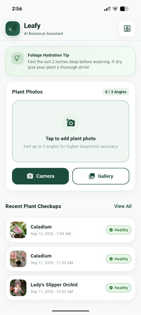 Home Dashboard & Plant Checkups